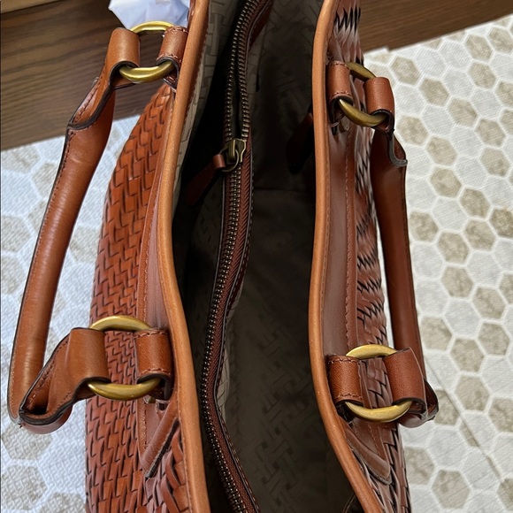 Cole Haan Woven Brown Leather Handbag - Picture 5 of 16